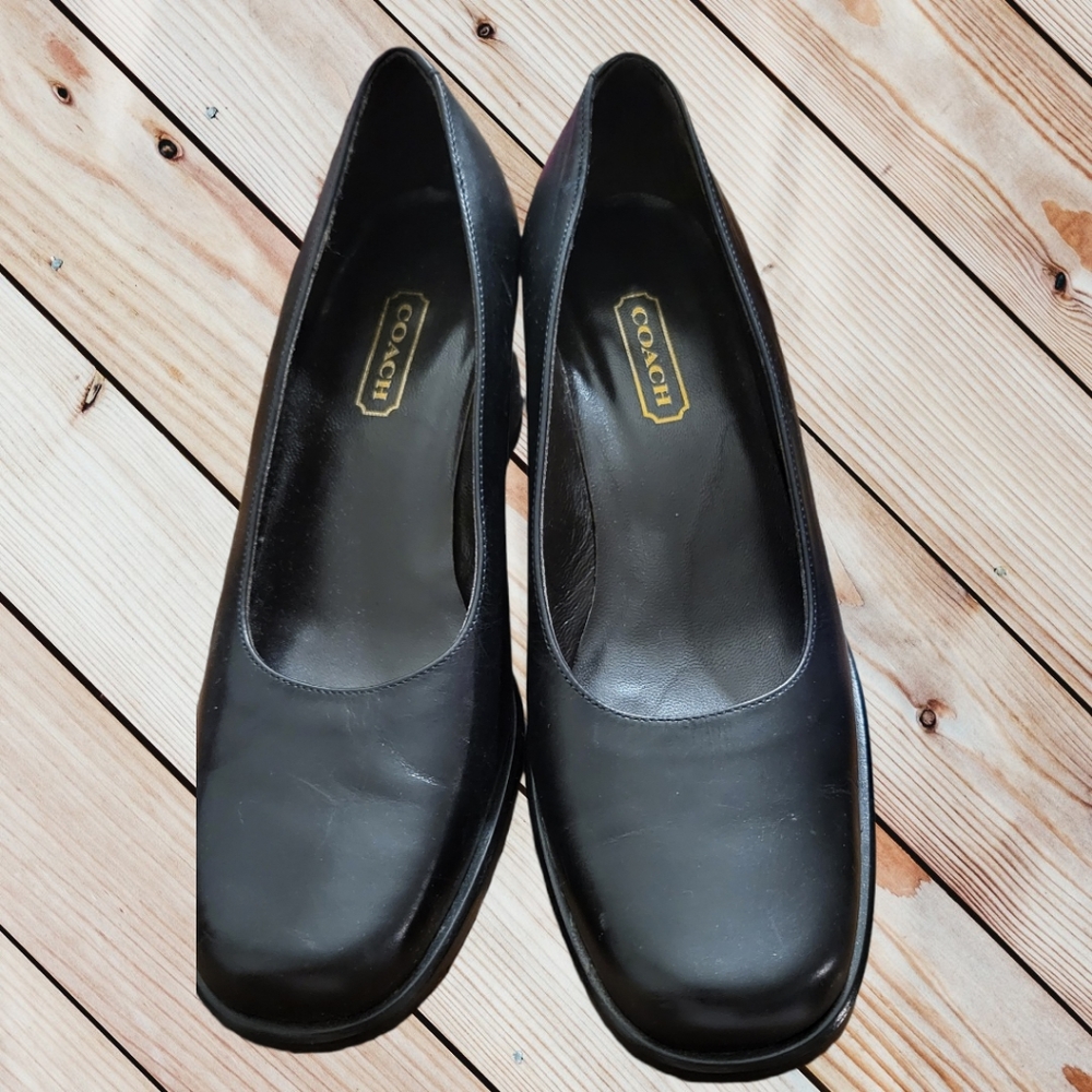 Black Coach Block Heels